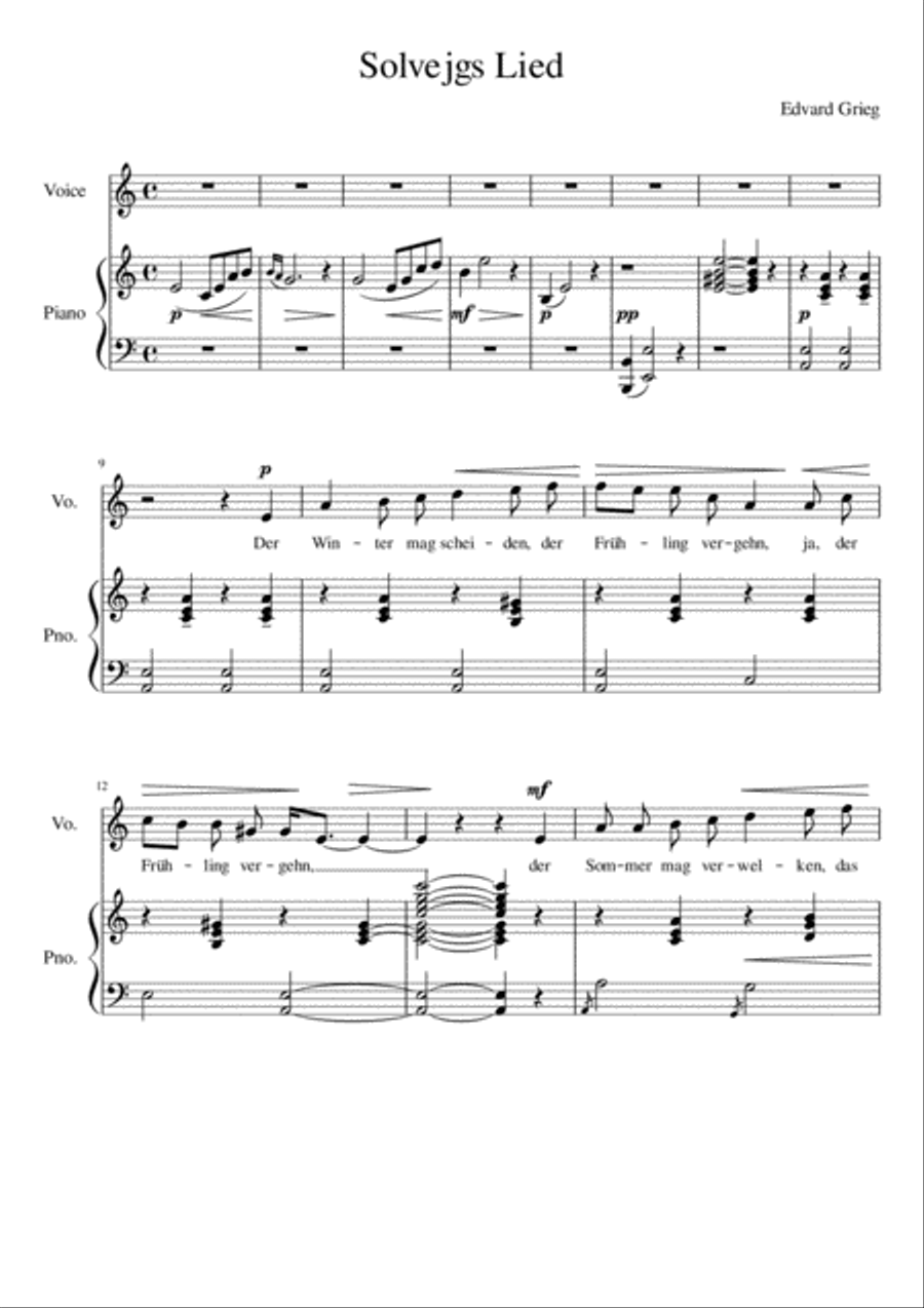 Solvejgs Lied - C Major Voice Solo scores gallery preview page 2