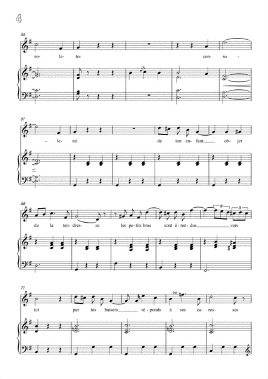 Meyerbeer-À une jeune mère in G Major,for Voice and Piano Voice Solo scores gallery preview page 6