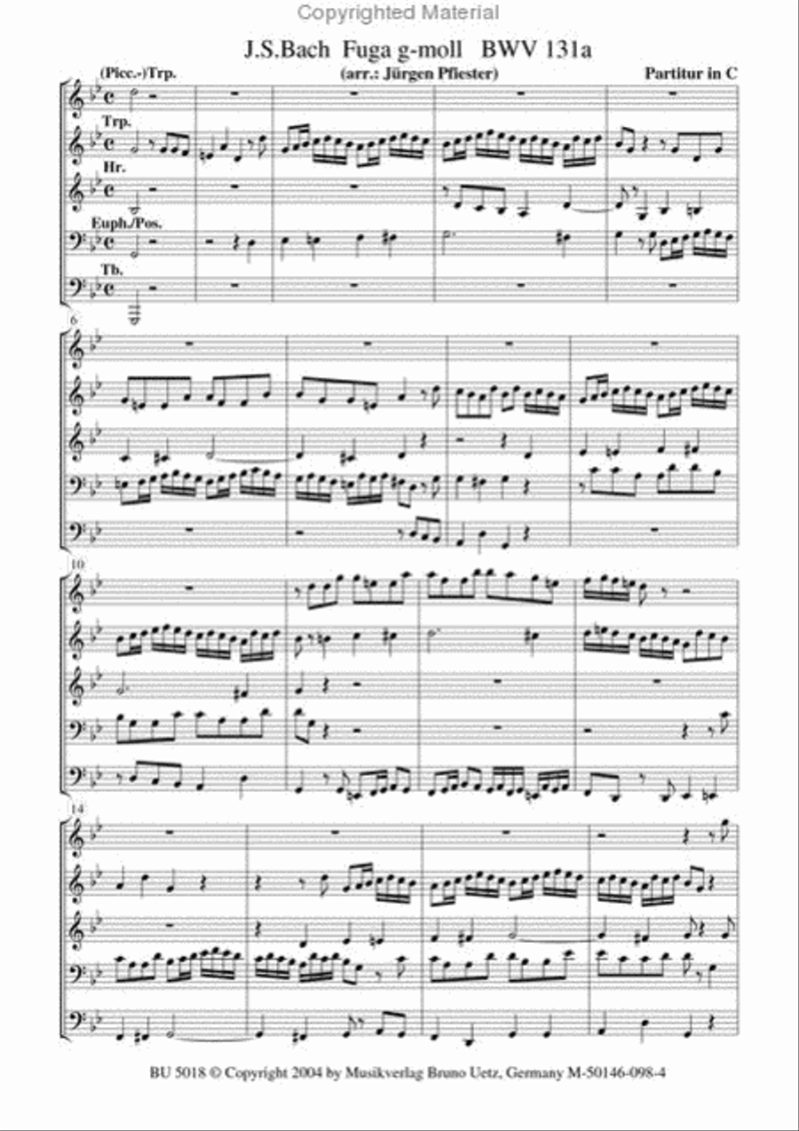 Fuga G-Minor, BWV 131A Fuga G-Minor, BWV 131A Euphonium scores gallery preview page 2
