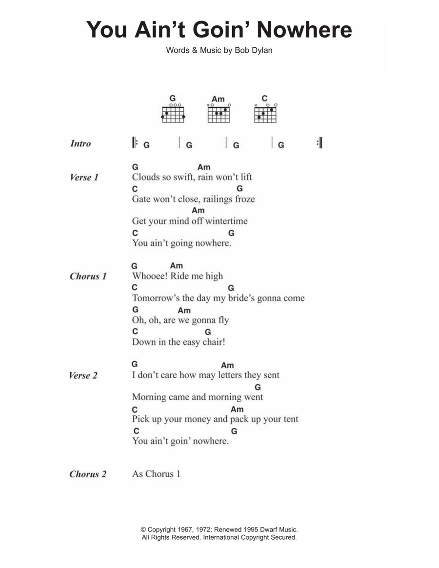 You Ain't Goin' Nowhere Acoustic Guitar scores gallery preview page 1