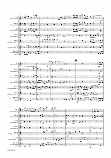 Still Still Still - Christmas song - 7 Parts - Clarinet Ensemble image number null