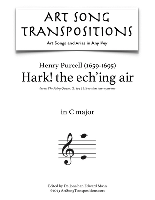 Book cover for PURCELL: Hark! the ech’ing air (transposed to C major)