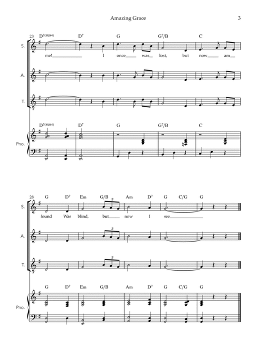 Amazing Grace (for Choral - SAT with Easy Piano image number null