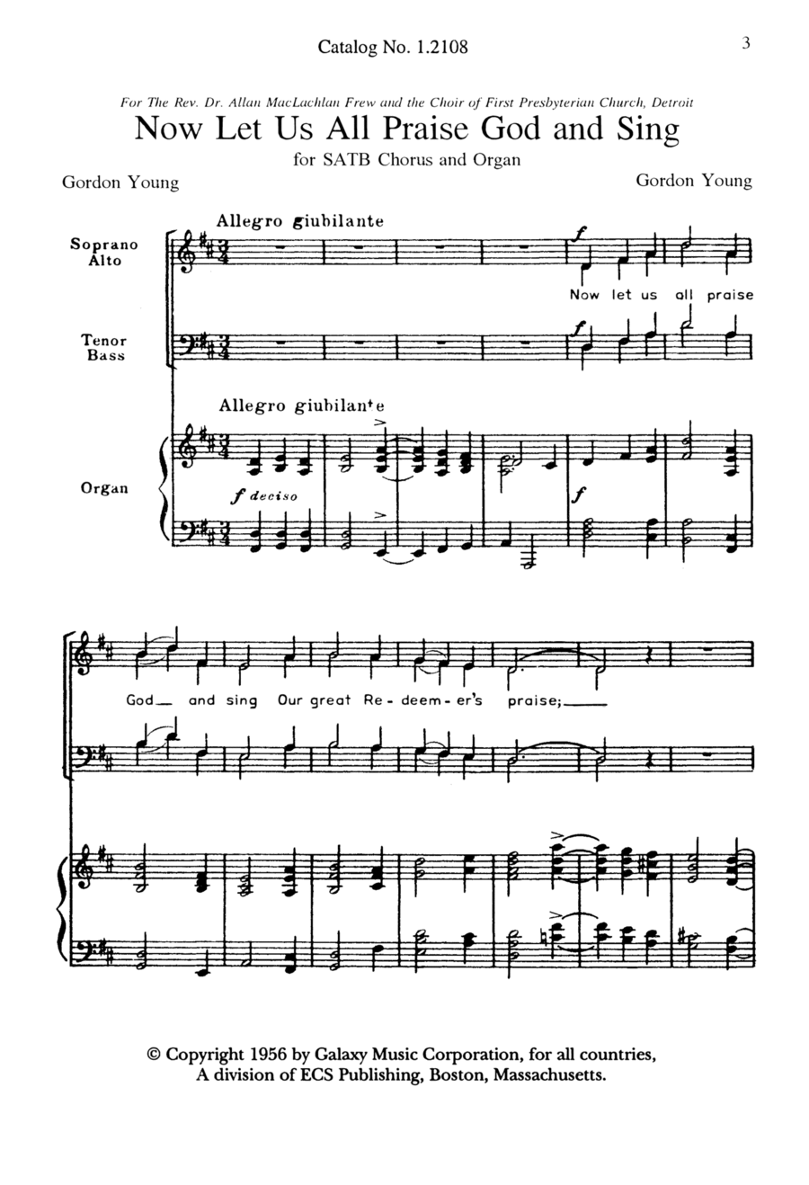 Now Let Us All Praise God and Sing 4-Part scores gallery preview page 1