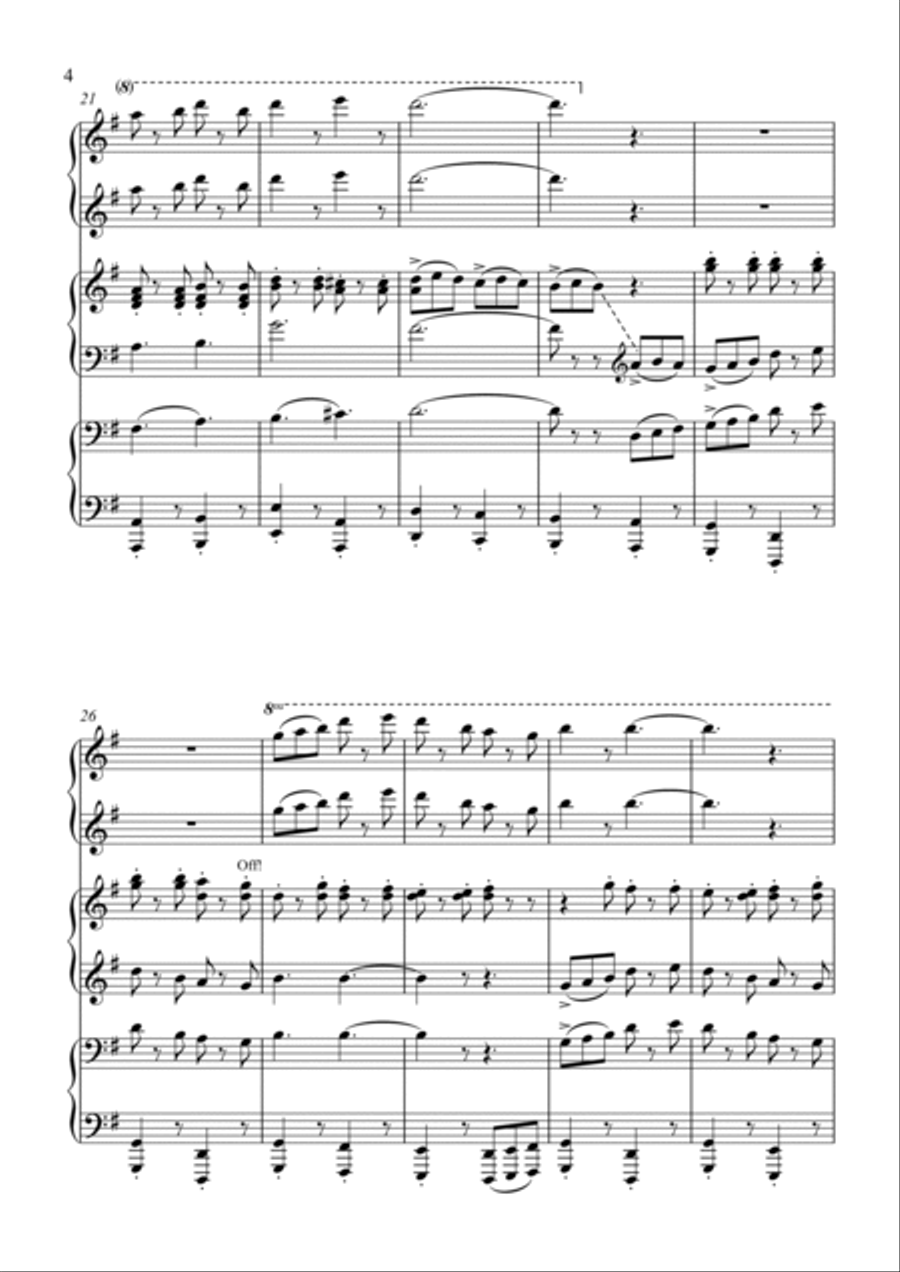 Three's Company March (Piano - Six Hands) Three's Company March (Piano - Six Hands) Small Ensemble scores gallery preview page 4
