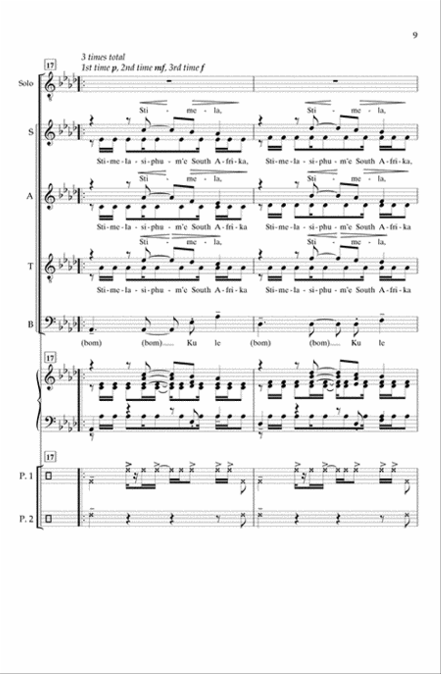 Tshotsholoza (SATB) Divisi scores gallery preview page 8