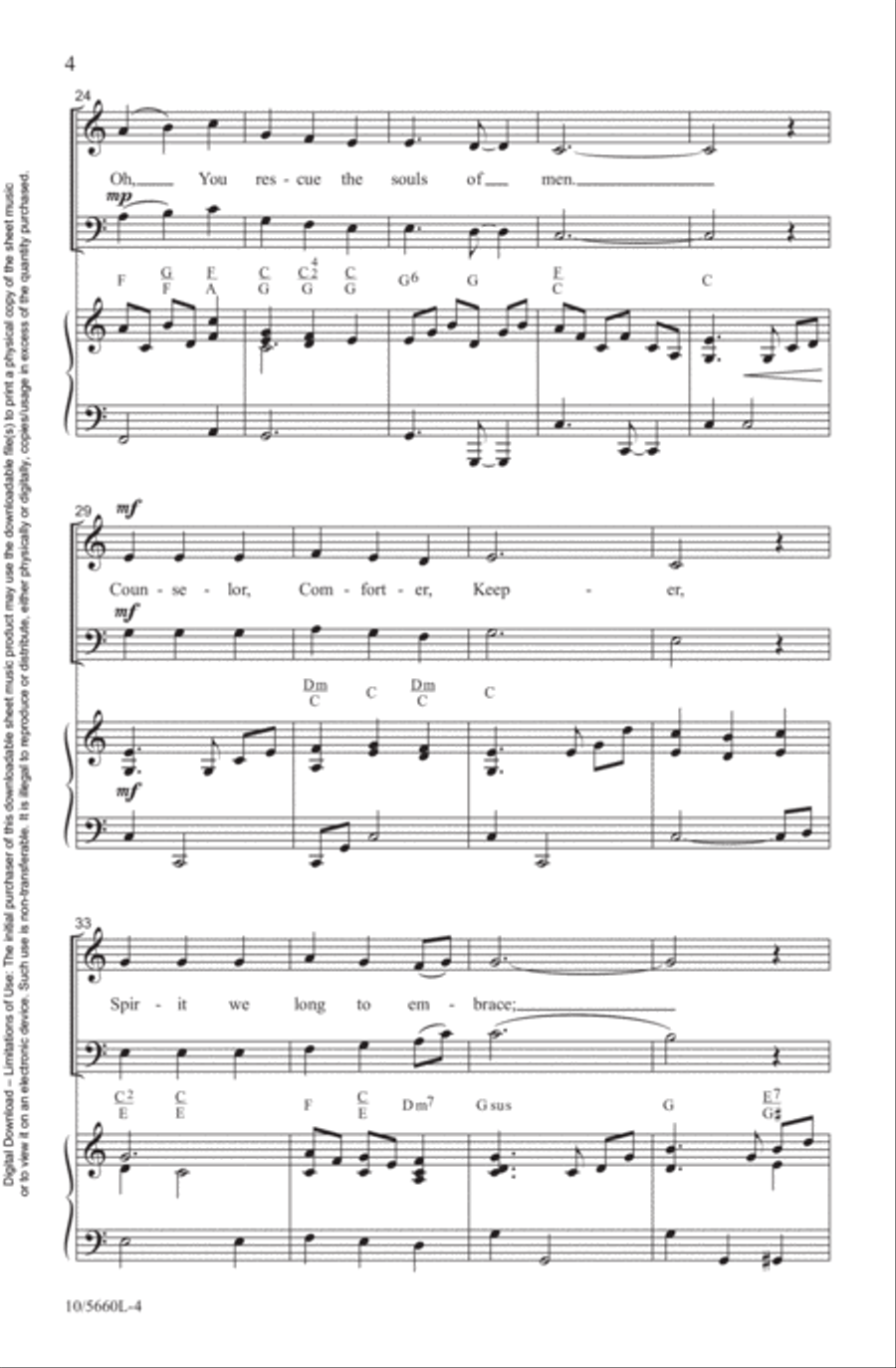 Wonderful, Merciful Savior 4-Part scores gallery preview page 4