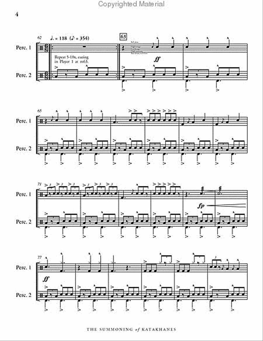 Summoning of Katakhanes, The (2 scores) Percussion Ensemble scores gallery preview page 5