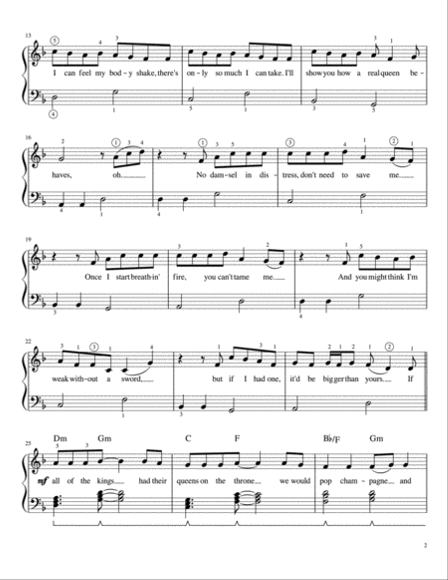 Kings & Queens Easy Piano scores gallery preview page 2