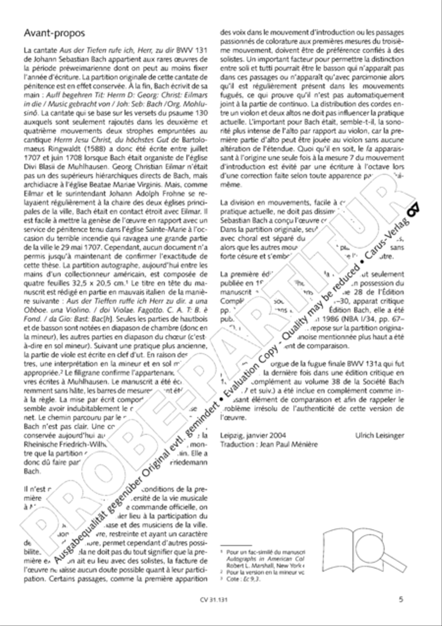 Form the deep, Lord, cried I, Lord, to Thee (Aus der Tiefe rufe ich, Herr, zu dir) 4-Part scores gallery preview page 6