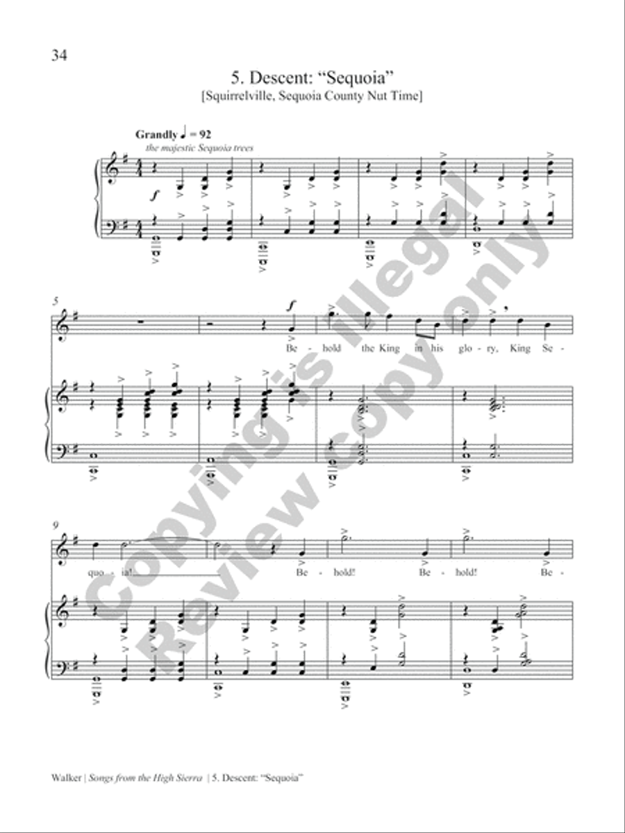 Songs from the High Sierra High Voice scores gallery preview page 37