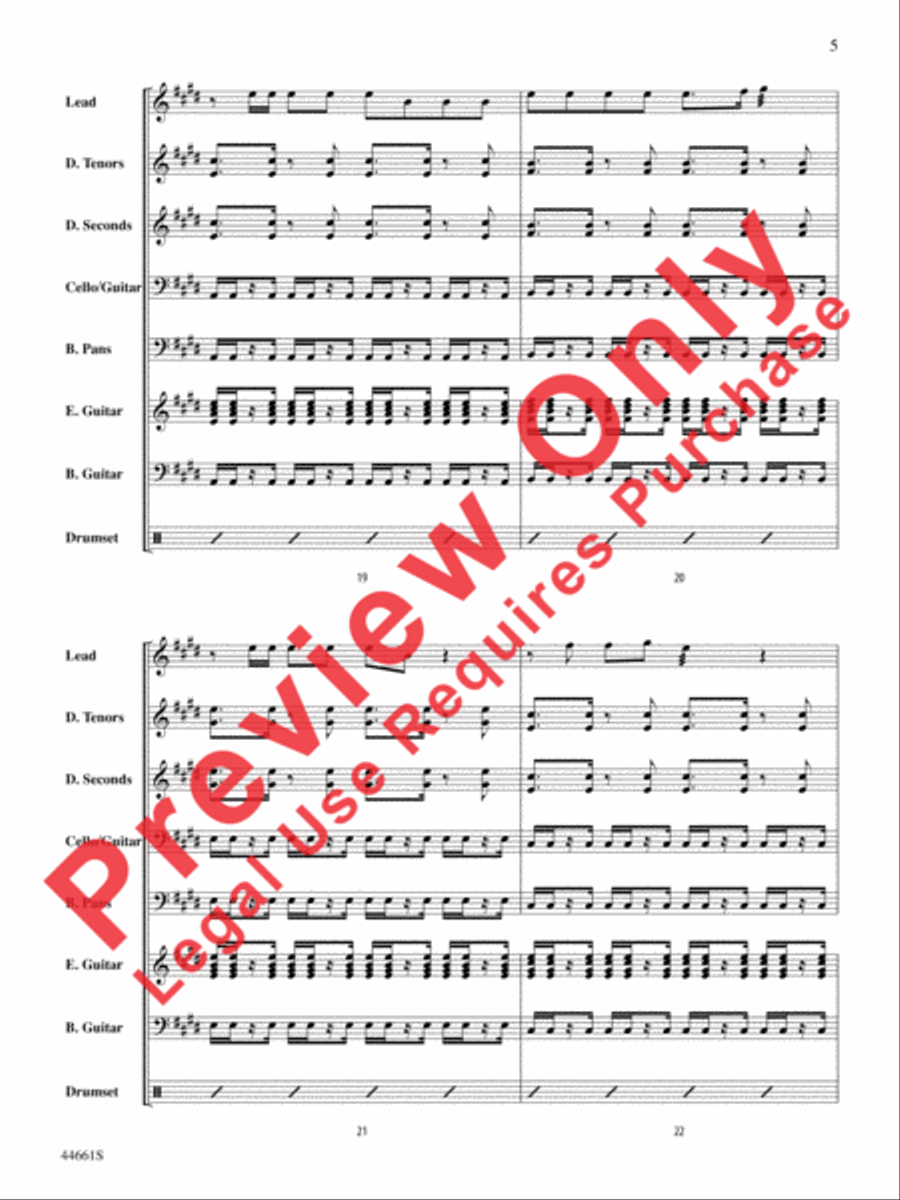 Nothing's Gonna Stop Us Now Steel Drum Band scores gallery preview page 6