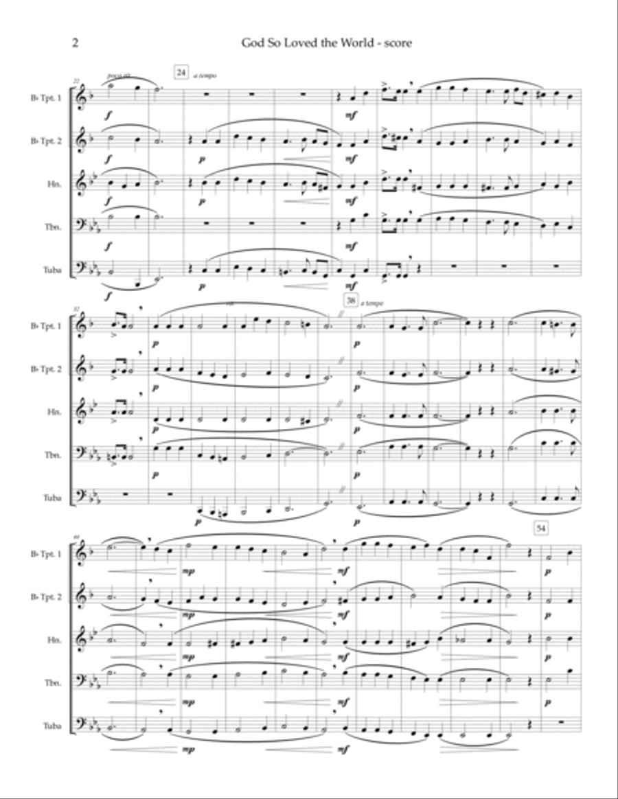 God So Loved the World - brass quintet Brass Quintet scores gallery preview page 4