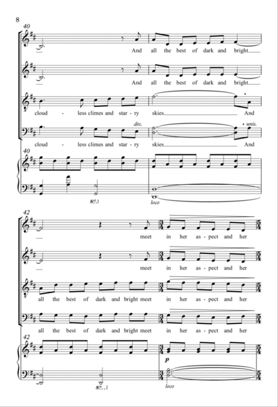 She Walks In Beauty 4-Part scores gallery preview page 6