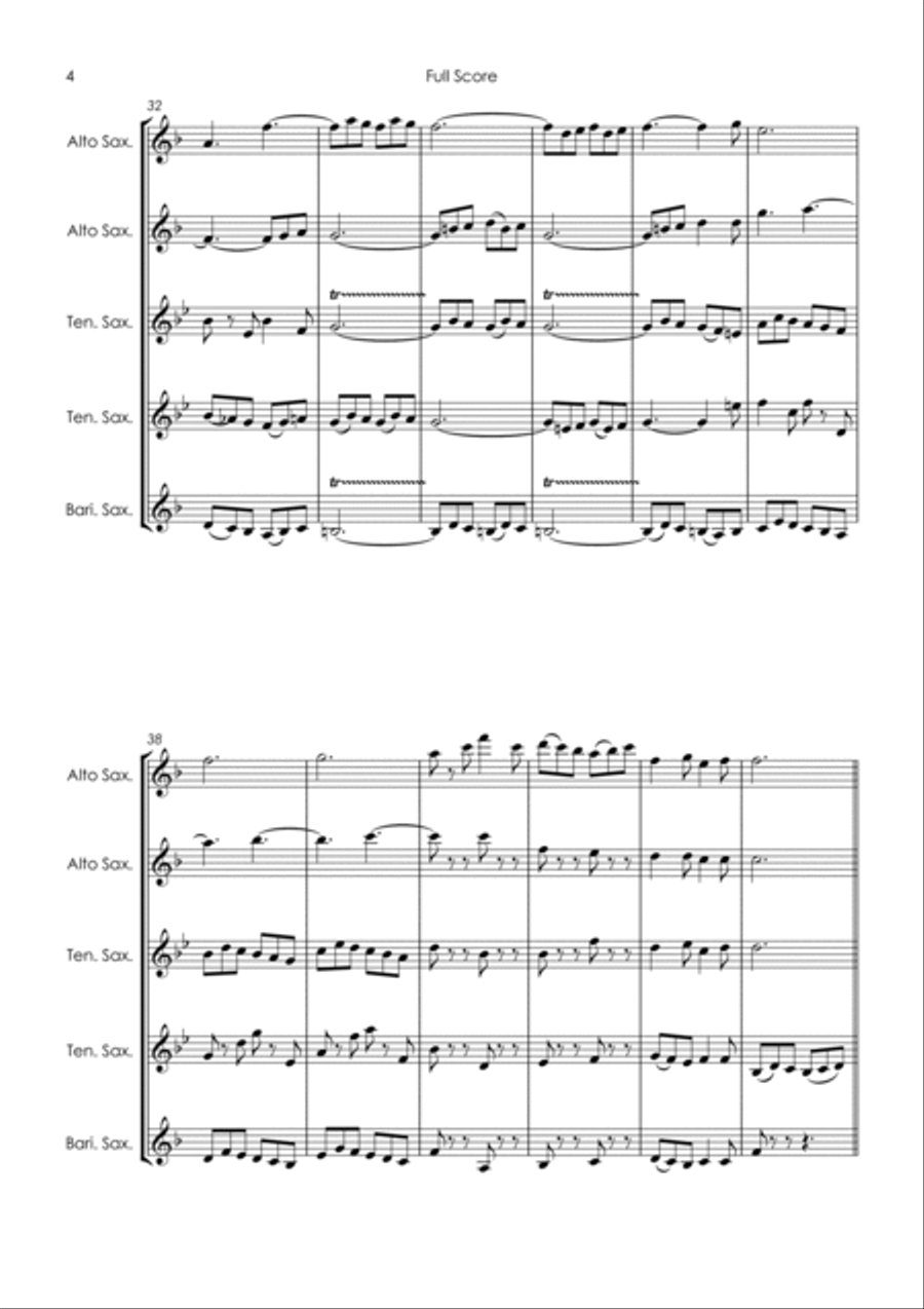 Brandenburg Concerto No.5, 3rd movement - sax quintet Saxophone Quintet scores gallery preview page 6