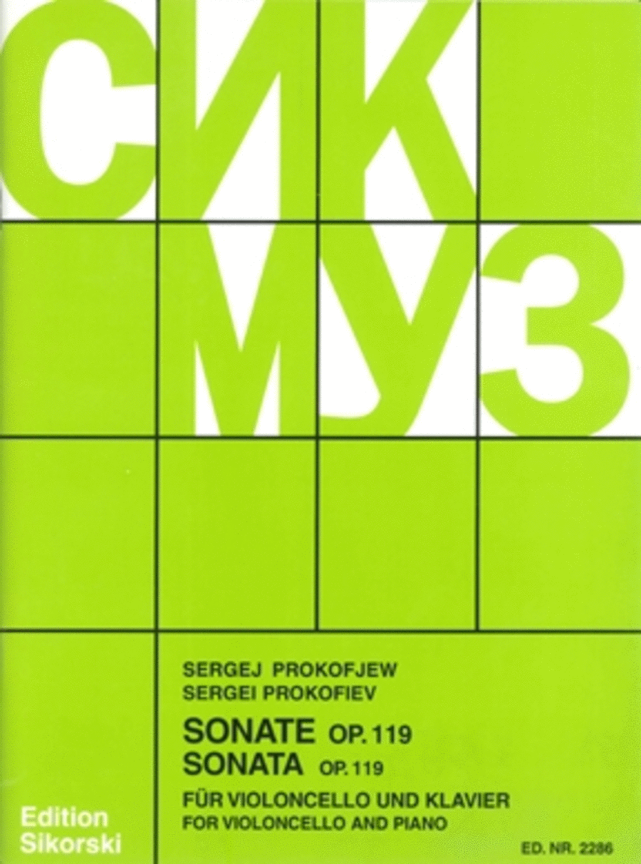Sonata for Cello and Piano, Op. 119 Piano Accompaniment scores gallery preview page 1