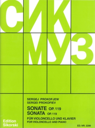 Book cover for Sonata for Cello and Piano, Op. 119