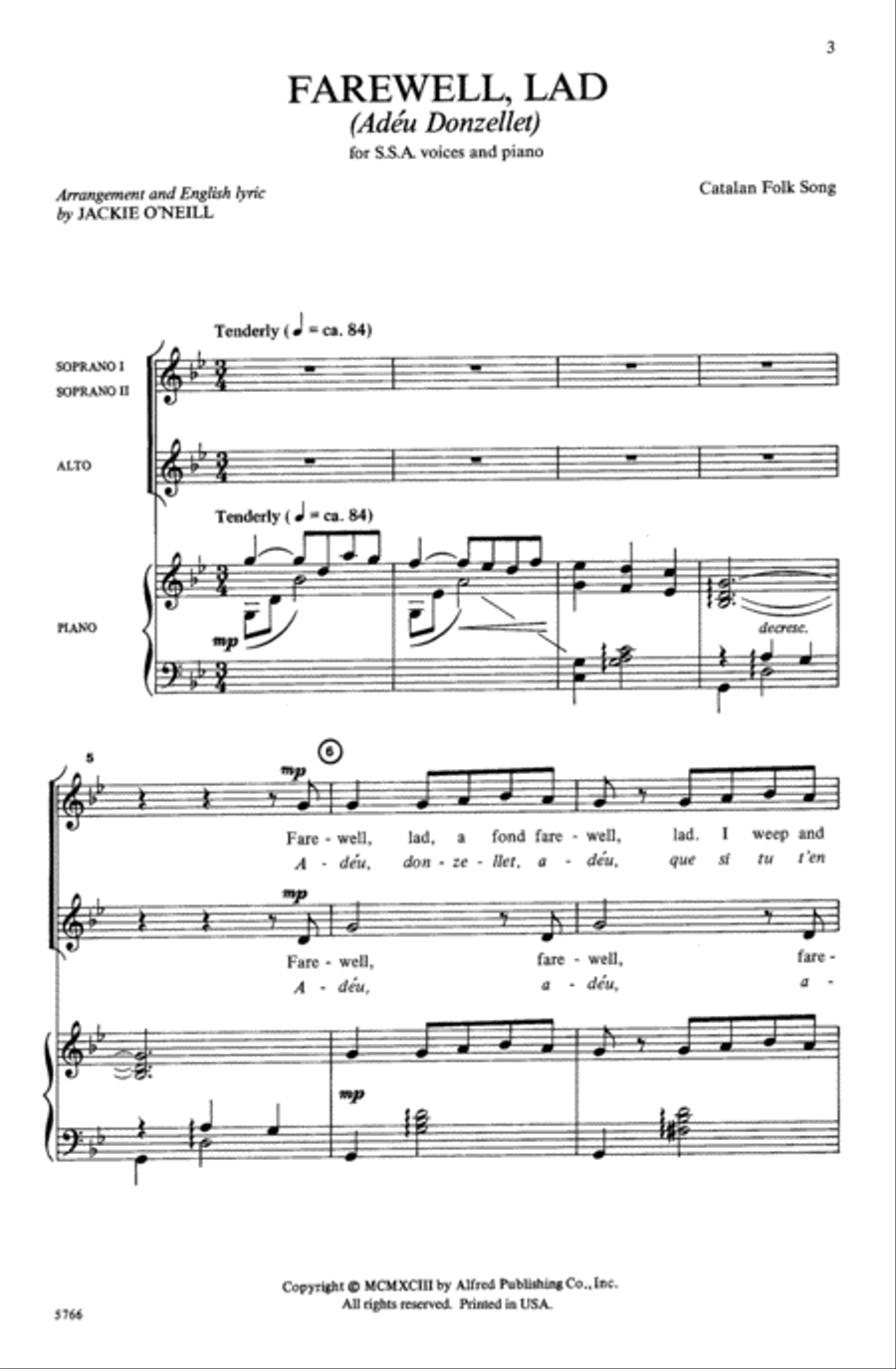 Farewell, Lad (Adéu Donzellet) Choir scores gallery preview page 2