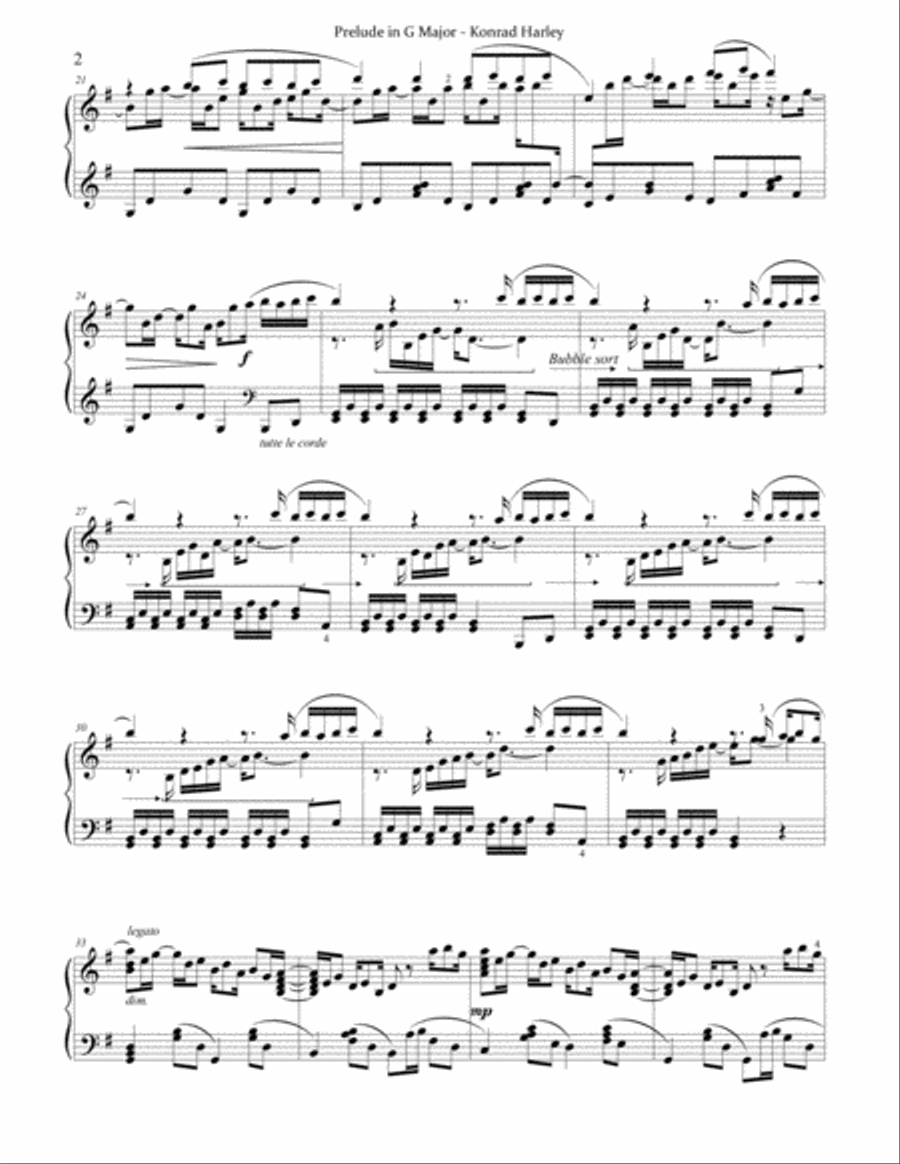 Prelude in G Major (Bubble Sort) Piano Solo scores gallery preview page 2