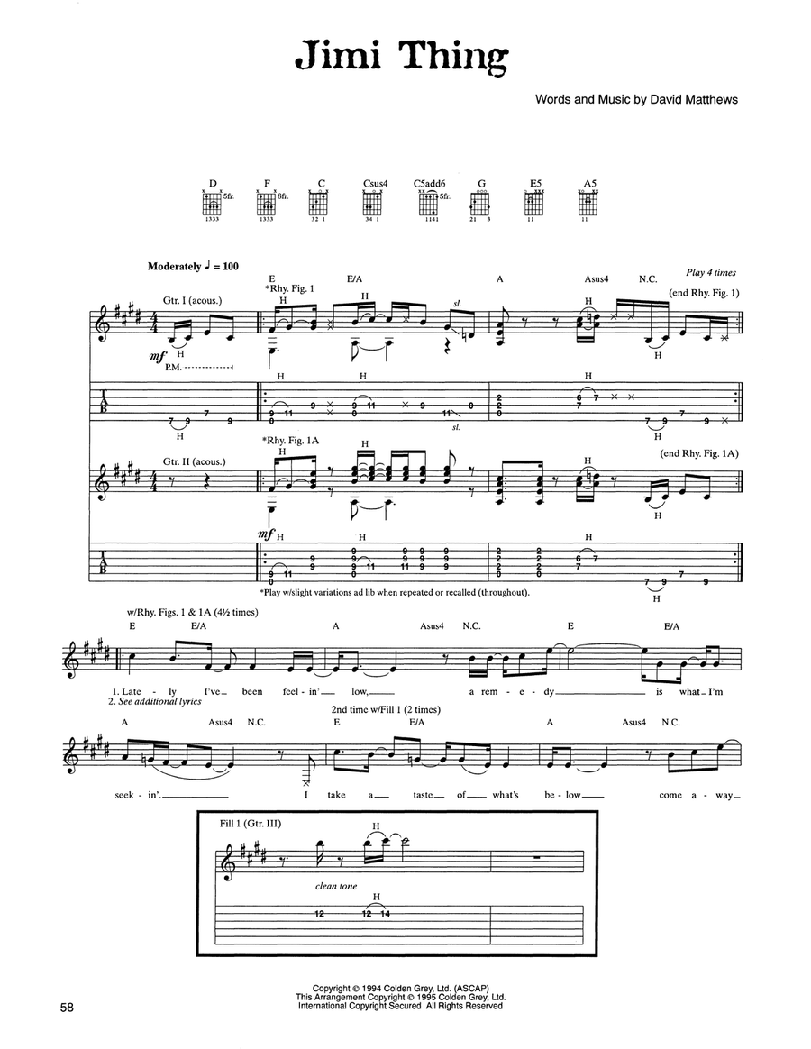Jimi Thing Acoustic Guitar scores gallery preview page 1