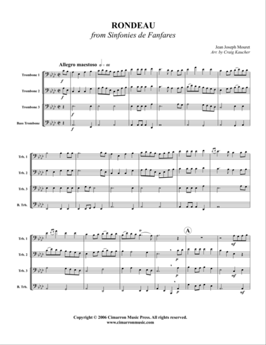 Rondeau Trombone Quartet scores gallery preview page 1