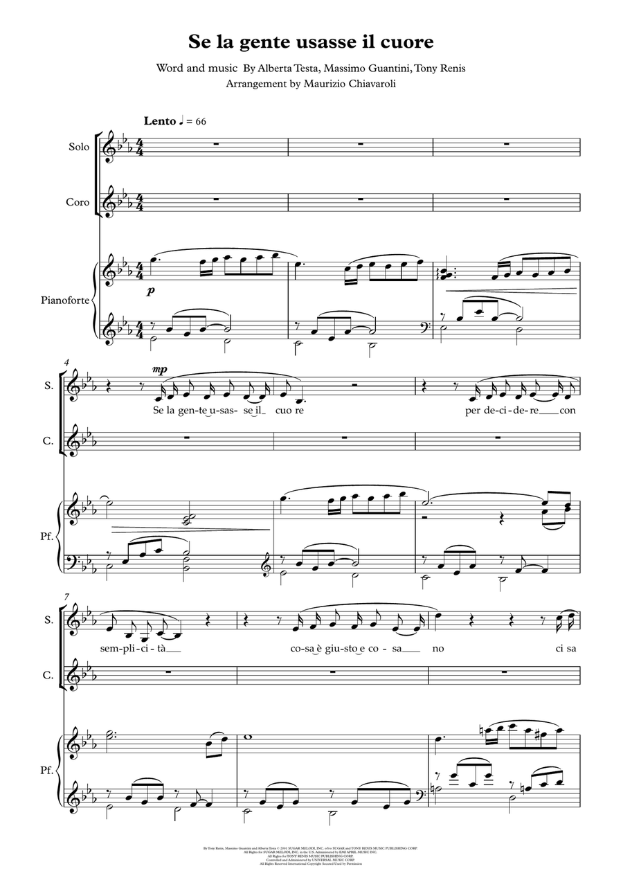 Se La Gente Usasse Il Cuore Choir scores gallery preview page 1