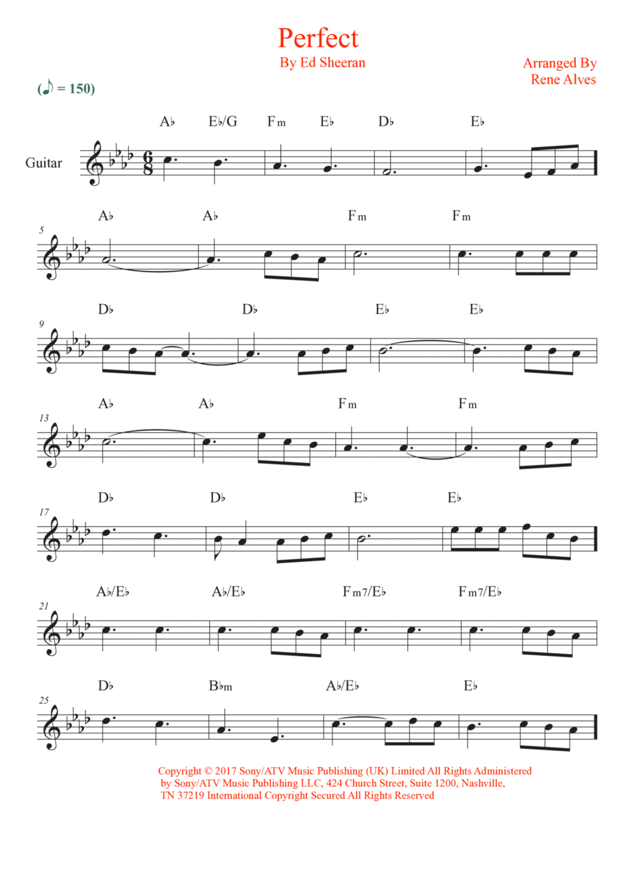 Perfect Electric Guitar scores gallery preview page 1