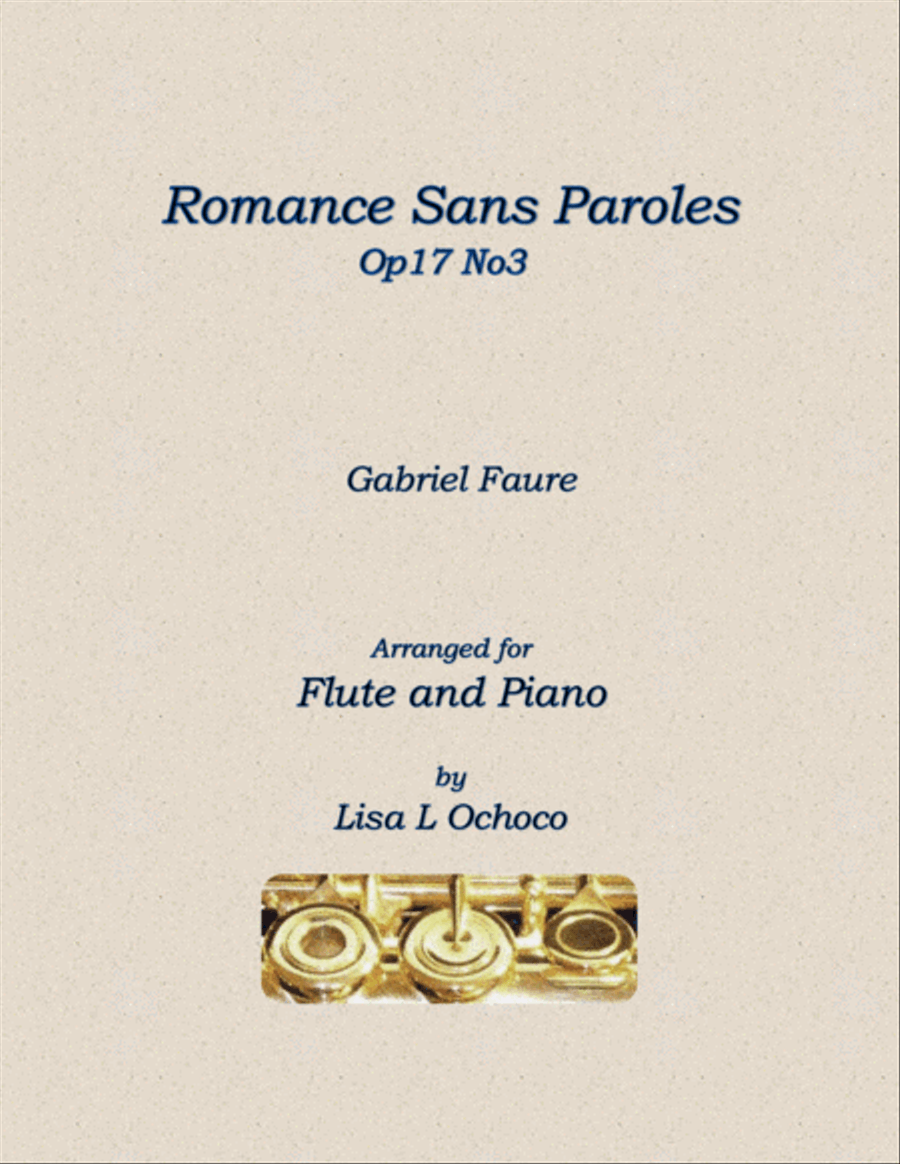 Romance Sans Paroles Op17 No3 for Flute and Piano Flute Solo scores gallery preview page 1