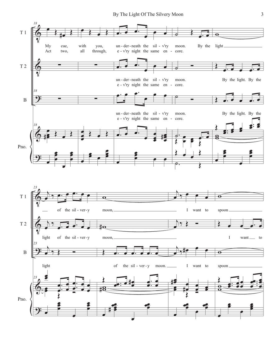 By The Light Of The Silvery Moon (Vocal Trio - (TTB) TTB scores gallery preview page 3