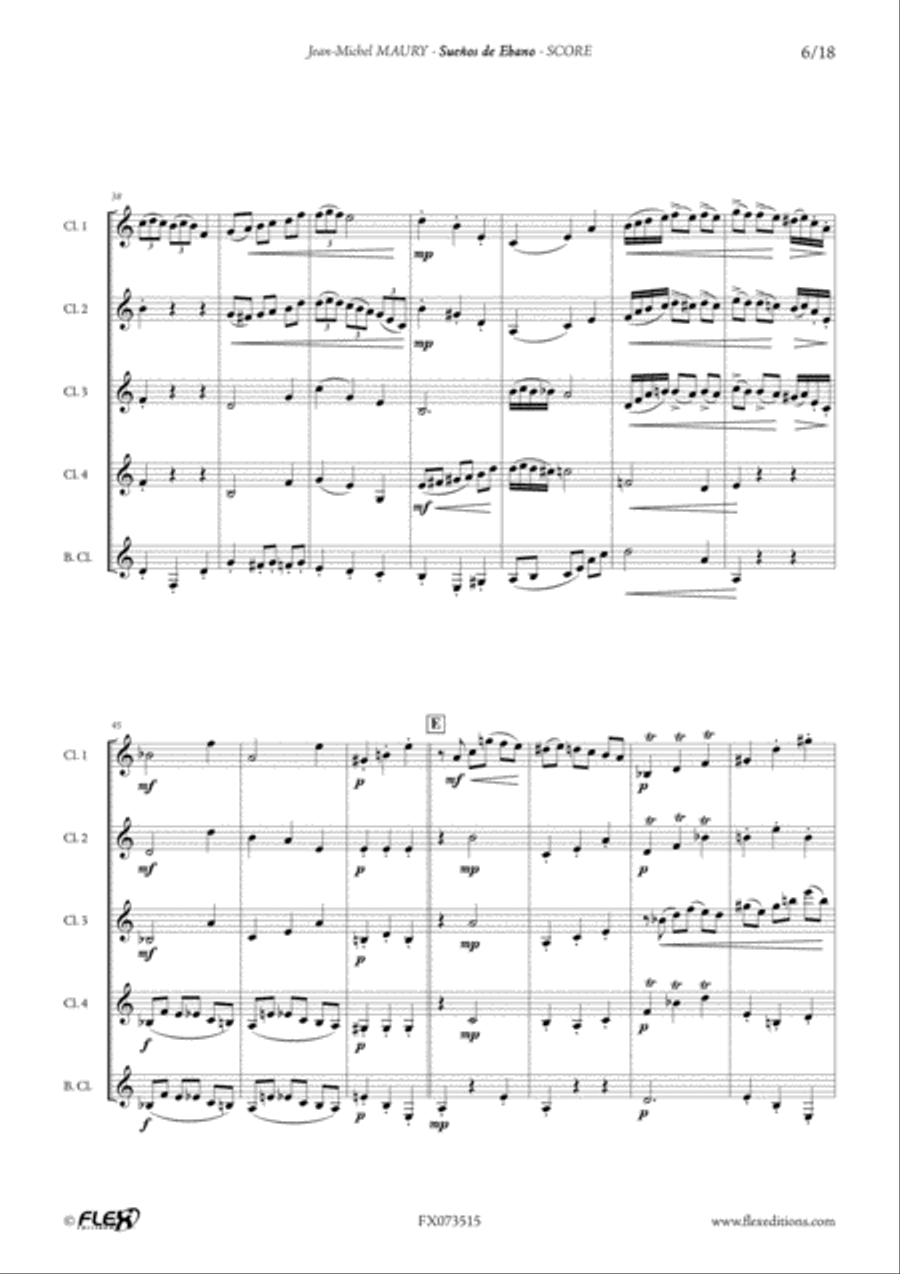 Suenos de Ebano B-Flat Clarinet scores gallery preview page 6