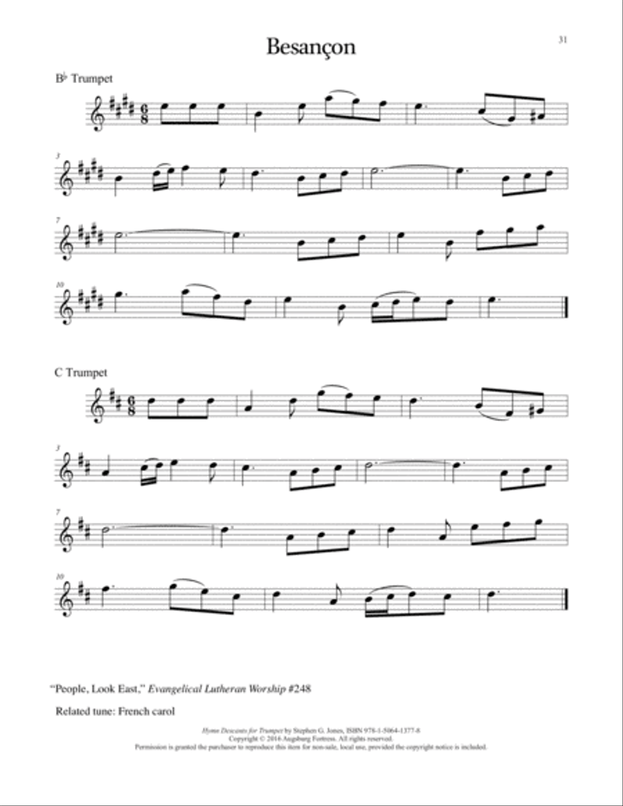 Hymn Descants for Trumpet C Trumpet scores gallery preview page 32