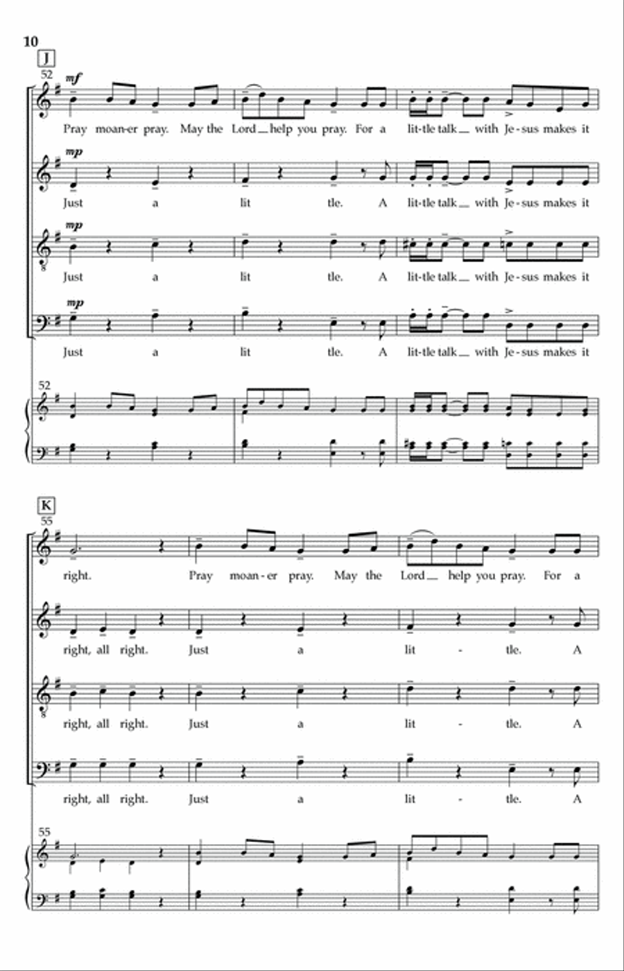 A Little Talk With Jesus 4-Part scores gallery preview page 9