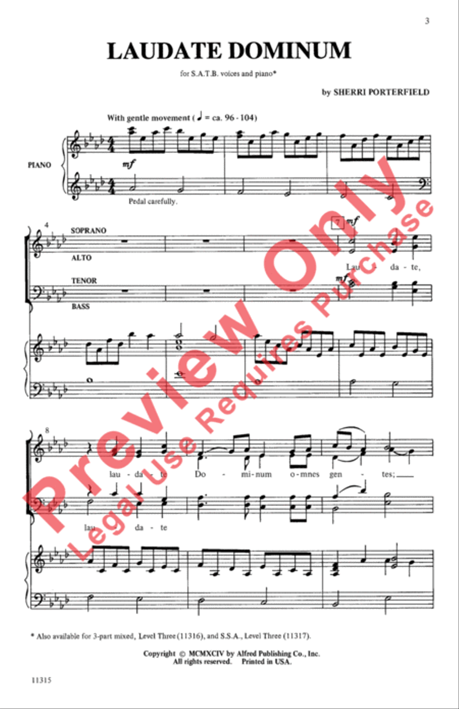 Laudate Dominum 4-Part scores gallery preview page 3
