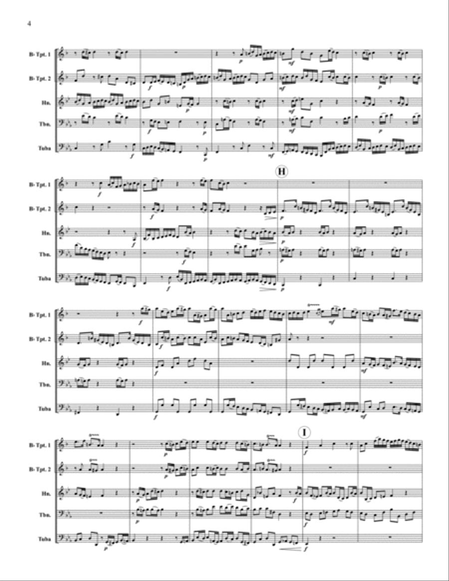 Brandenburg No. 3 Brass Quintet scores gallery preview page 4