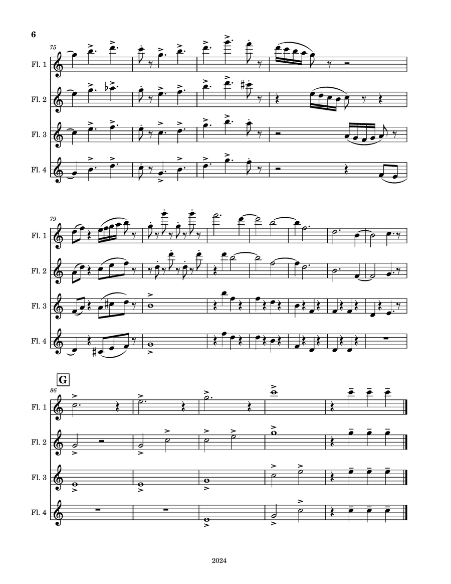 Four Butterflies on the Lawn Woodwind Quartet scores gallery preview page 6