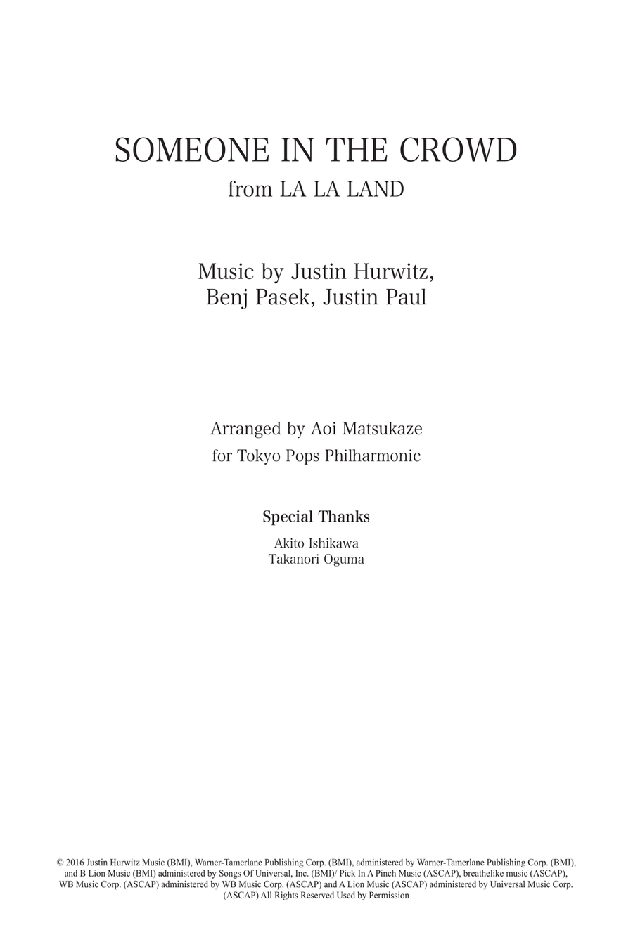 Someone In The Crowd Full Orchestra scores gallery preview page 1