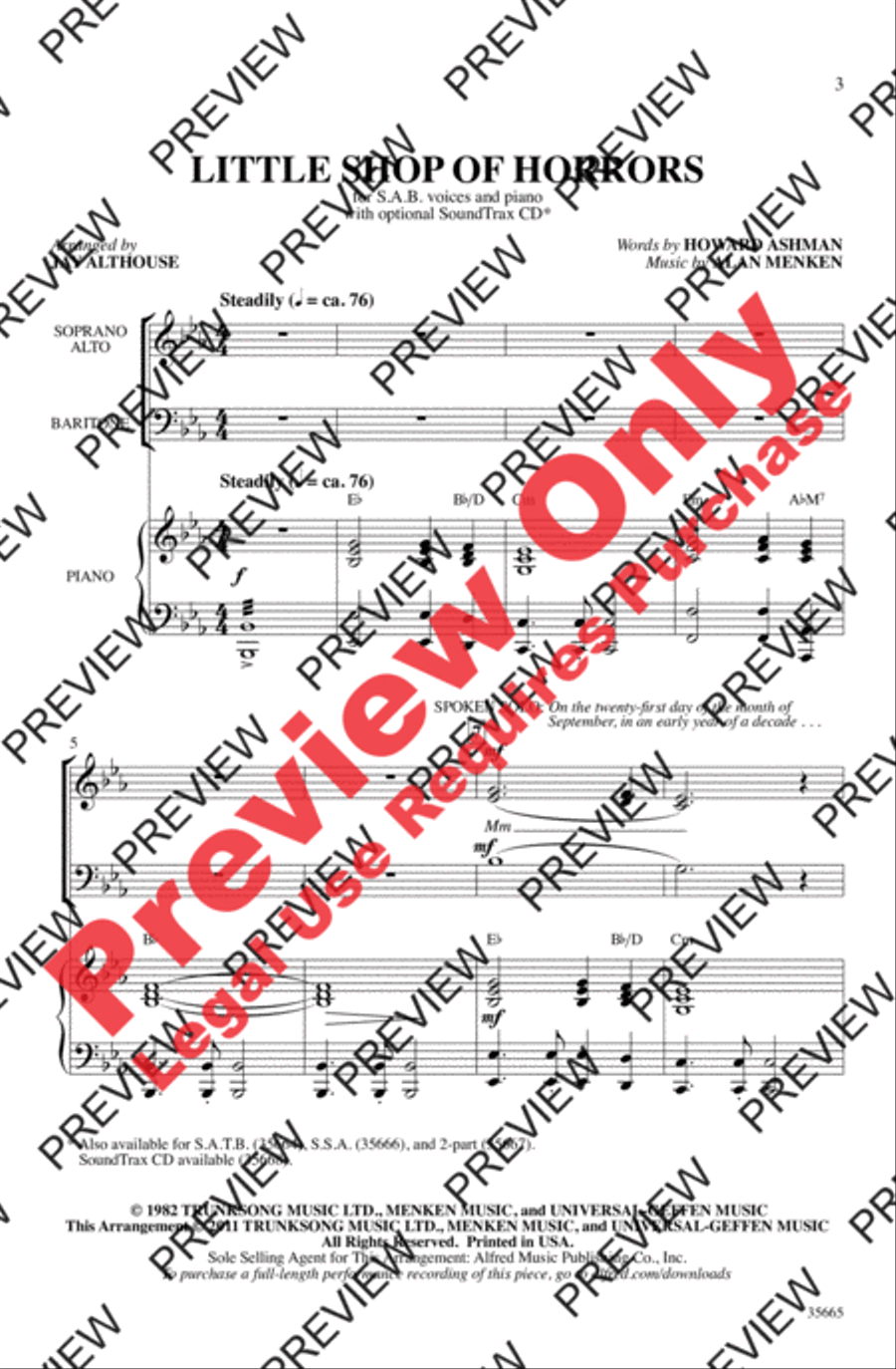 Little Shop of Horrors 3-Part scores gallery preview page 2