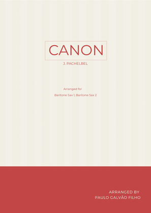 Book cover for CANON IN D - SAX BARITONE DUO