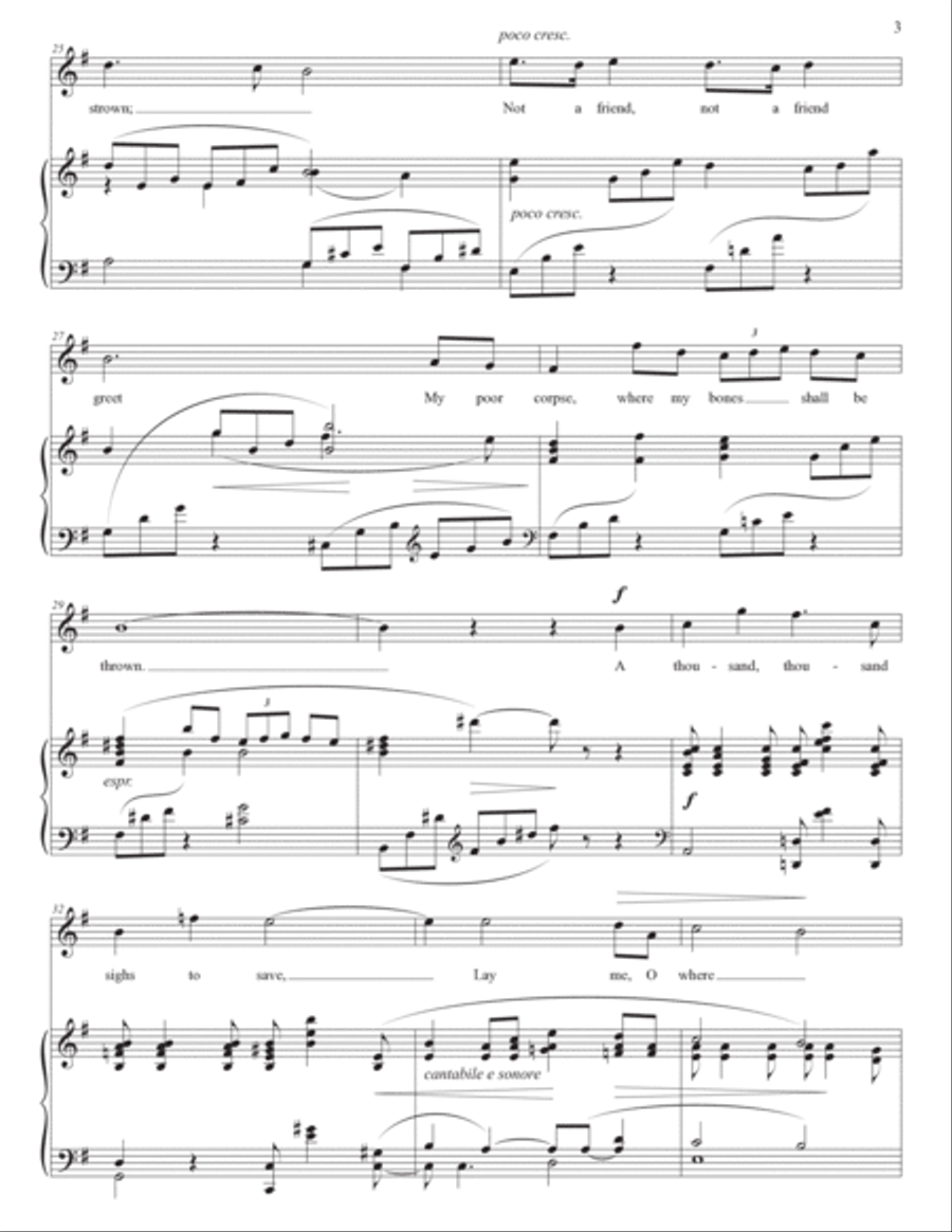 QUILTER: Come away, Death (transposed to 9 keys: E, E-flat, D, C-sharp, C, B, B-flat, A, A-flat min) Voice scores gallery preview page 4