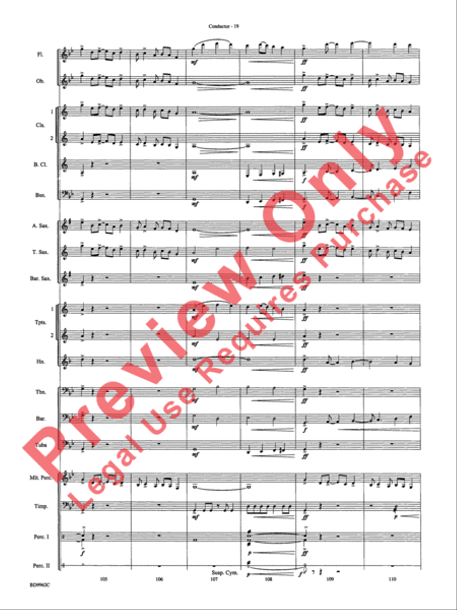 Rites of Tamburo Concert Band scores gallery preview page 22