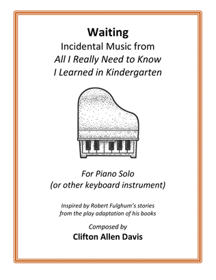Waiting, piano solo, by Clifton Davis ASCAP