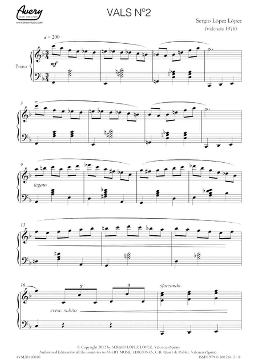 Vals nº2 Piano Solo scores gallery preview page 2