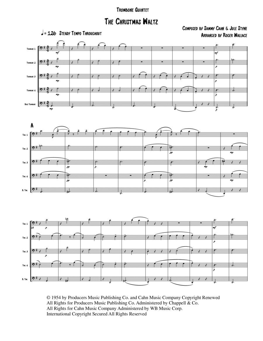 The Christmas Waltz Trombone scores gallery preview page 1