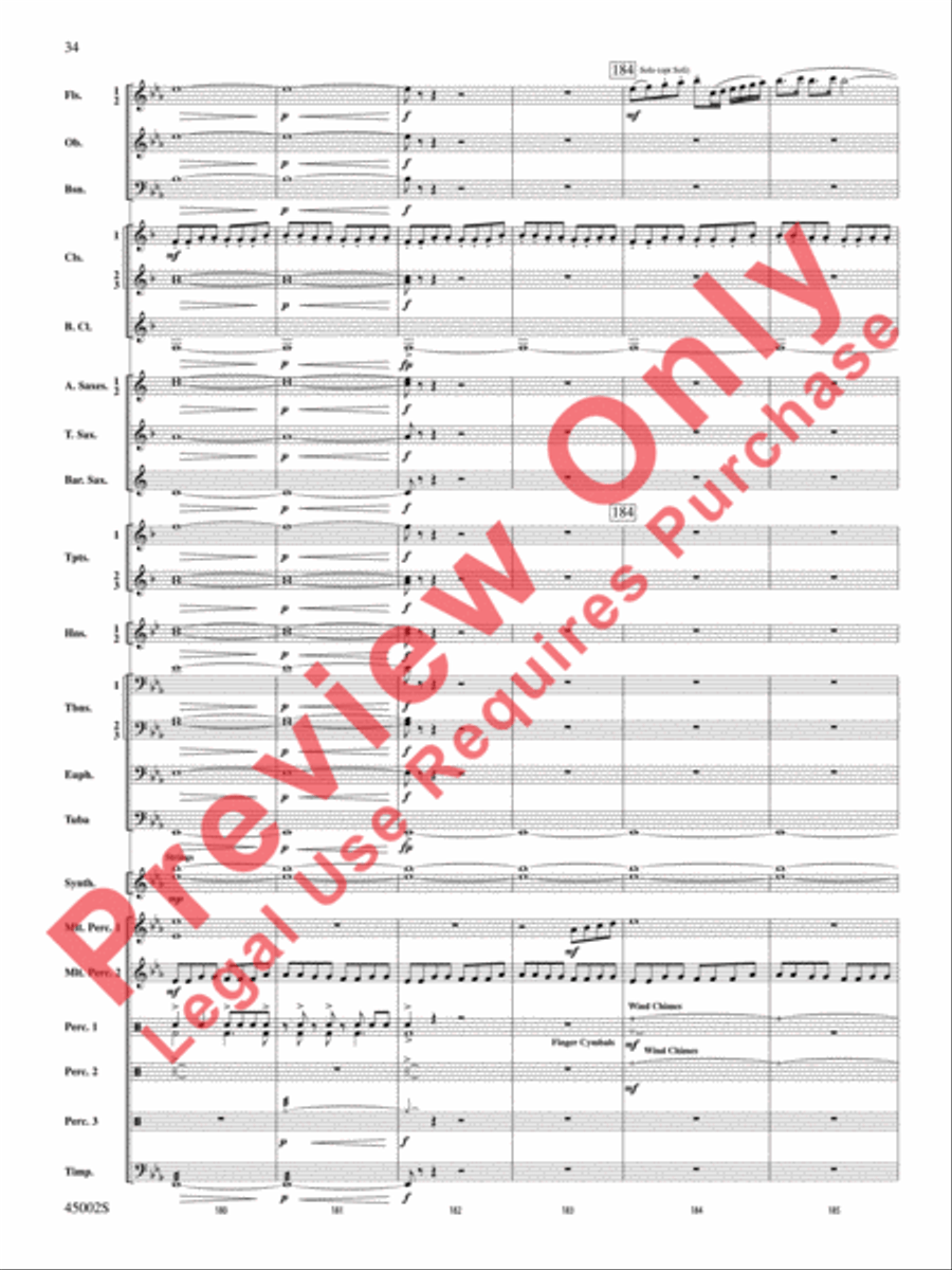 Winds of Change Concert Band scores gallery preview page 35