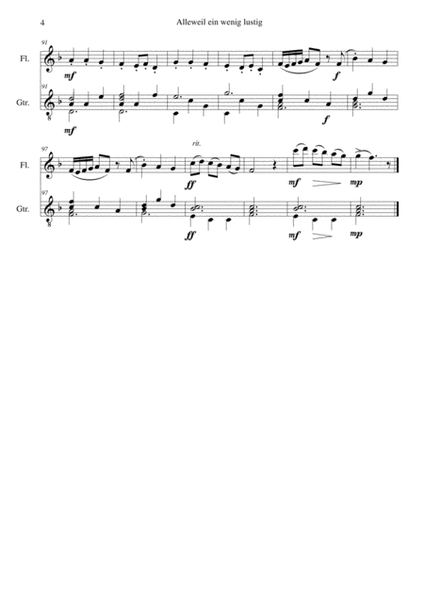Variations on Alleweil ein wenig lustig for flute and guitar image number null