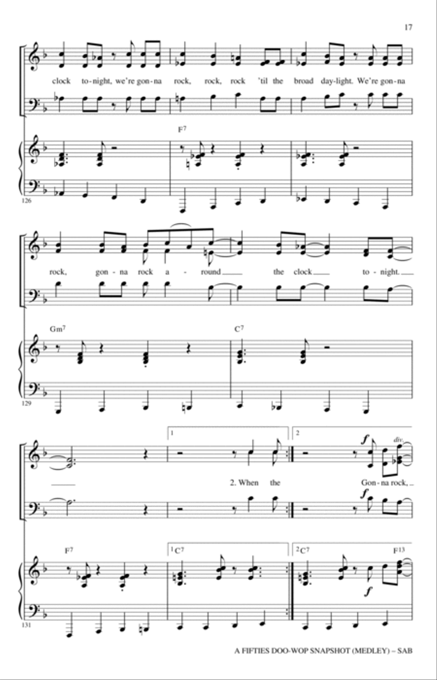 A Fifties Doo-Wop Snapshot (Medley) 3-Part scores gallery preview page 16