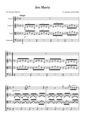 Schubert - Ave Maria for String Quartet - Level 3