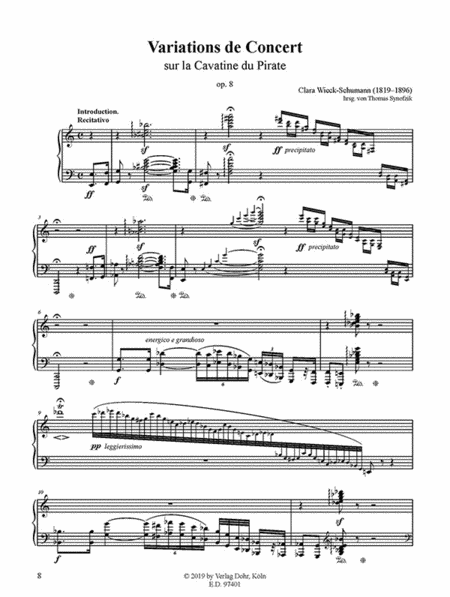Variations de Concert für Klavier op. 8 -sur la Cavatine du Pirate de Bellini- (Pariser Fassung 1839)
