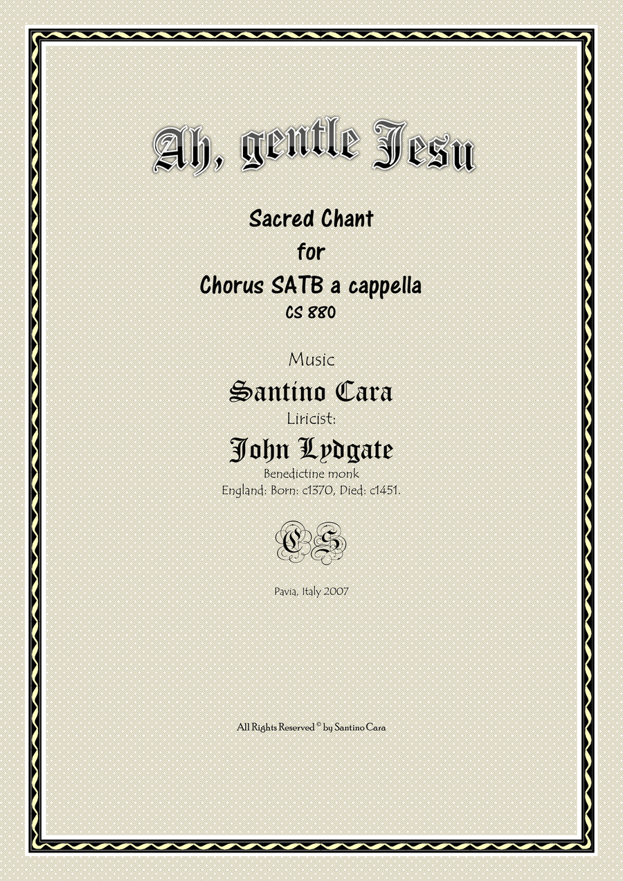 Ah, gentle Jesu - SATB choir a cappella 4-Part scores gallery preview page 1