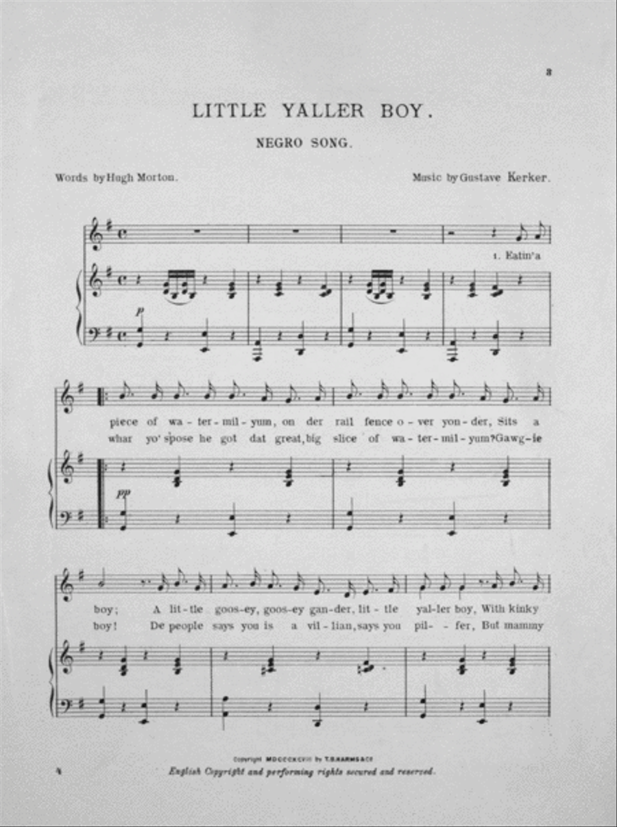 The Telephone Girl. Little Yaller Boy Voice scores gallery preview page 2